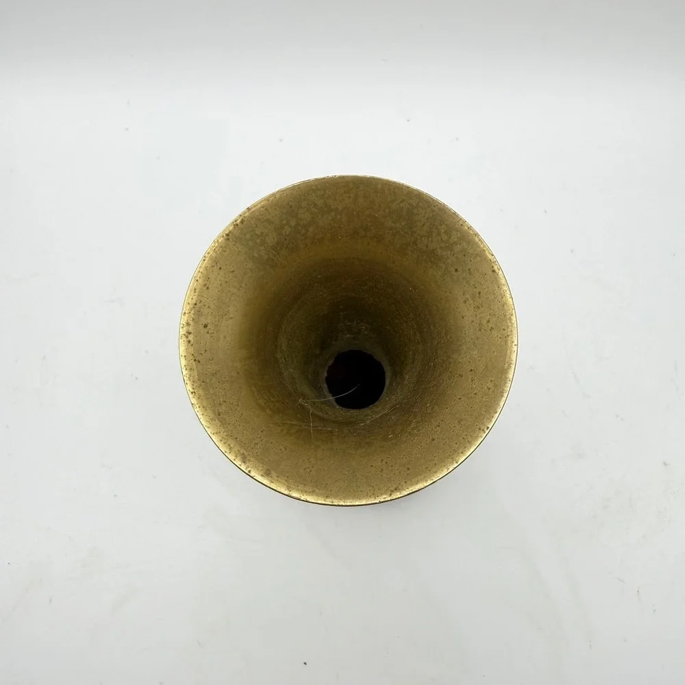 Vintage Etched Brass Vase Floral Design‎ India Decorative Accent Tabletop Decor